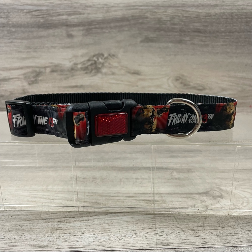 Friday The 13th Dog Collar With Reflective Clip Halloween Adjustable 19.5-11.5”